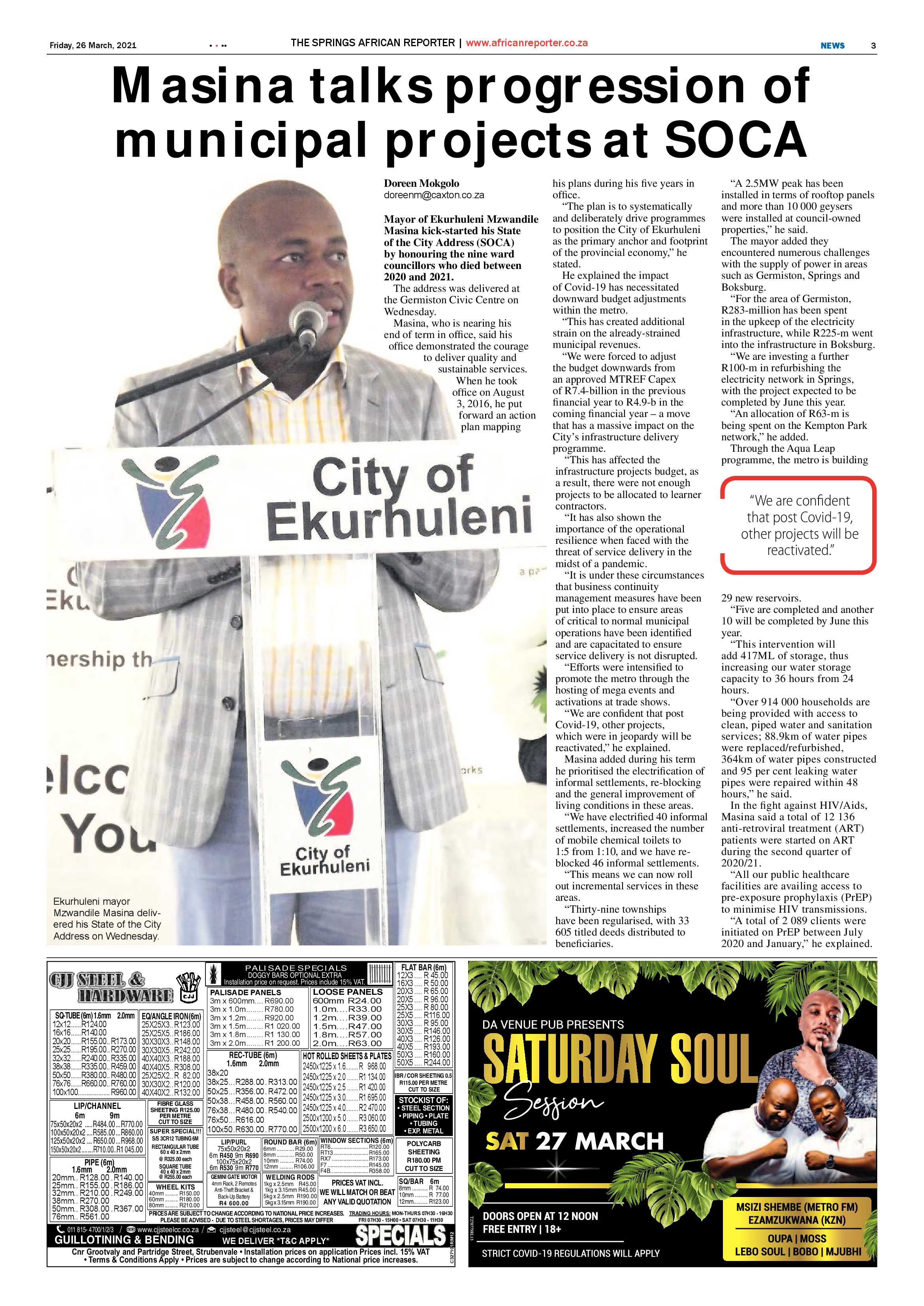 African Reporter  26 March 2021 page 3