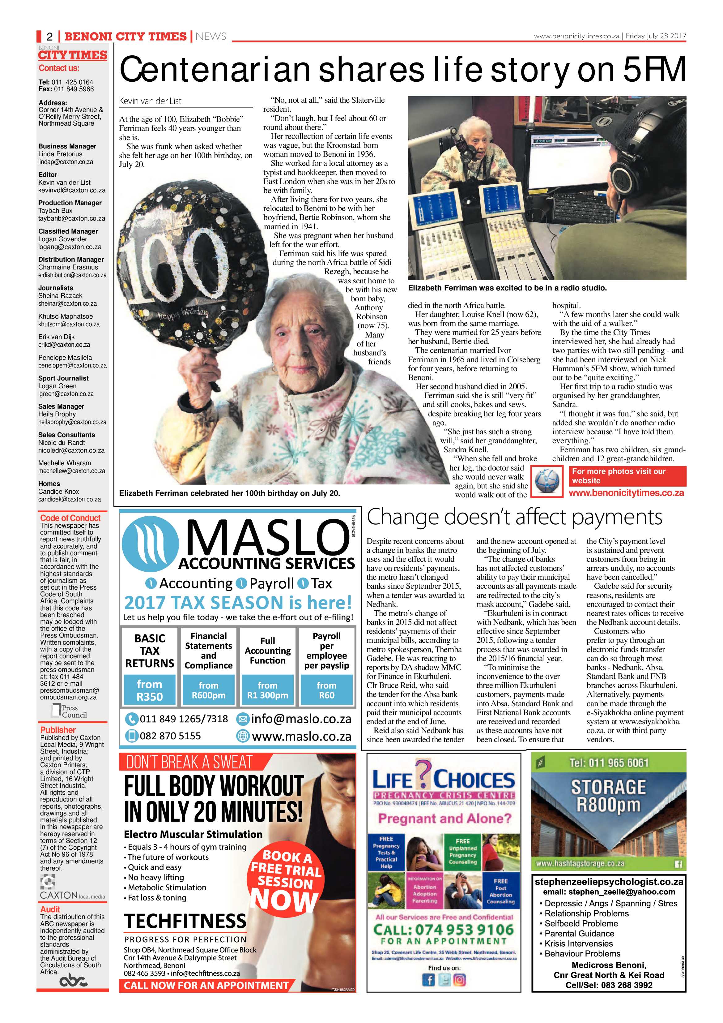 Benoni City Times 27 July 2017 page 2