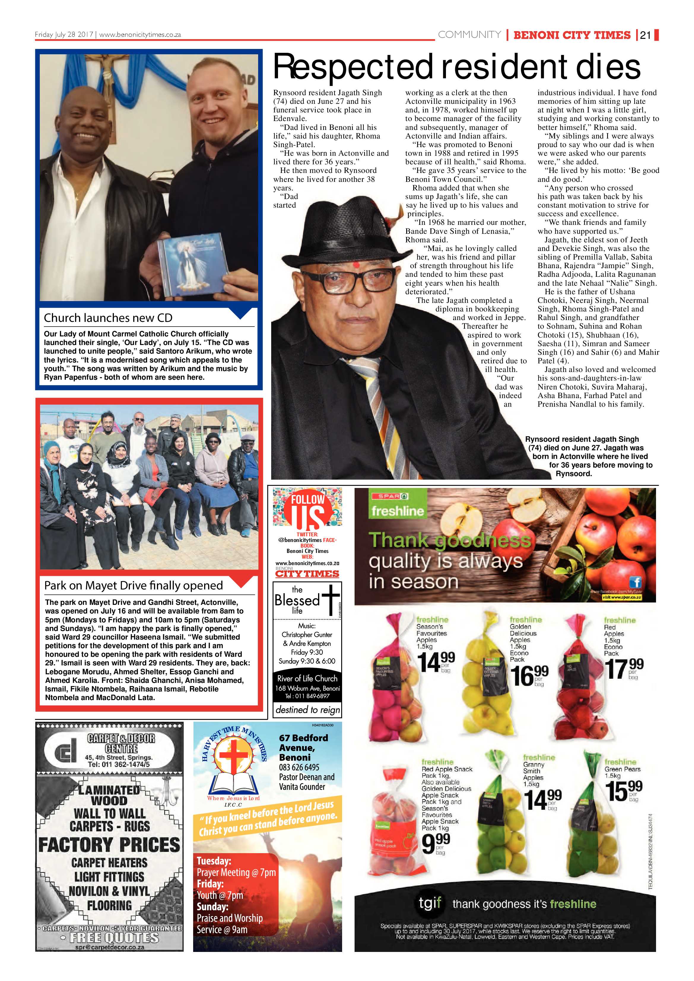 Benoni City Times 27 July 2017 page 21