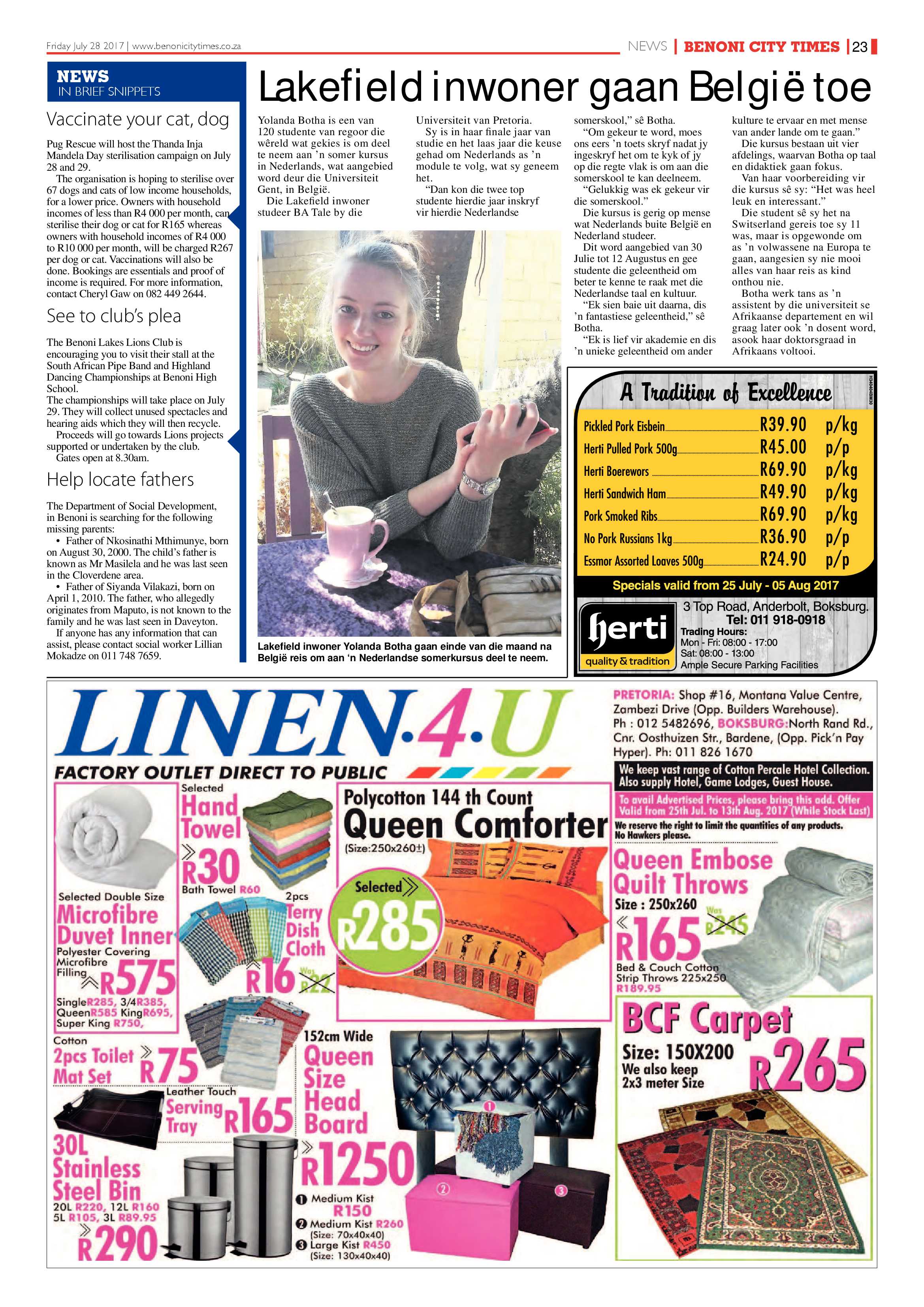 Benoni City Times 27 July 2017 page 23