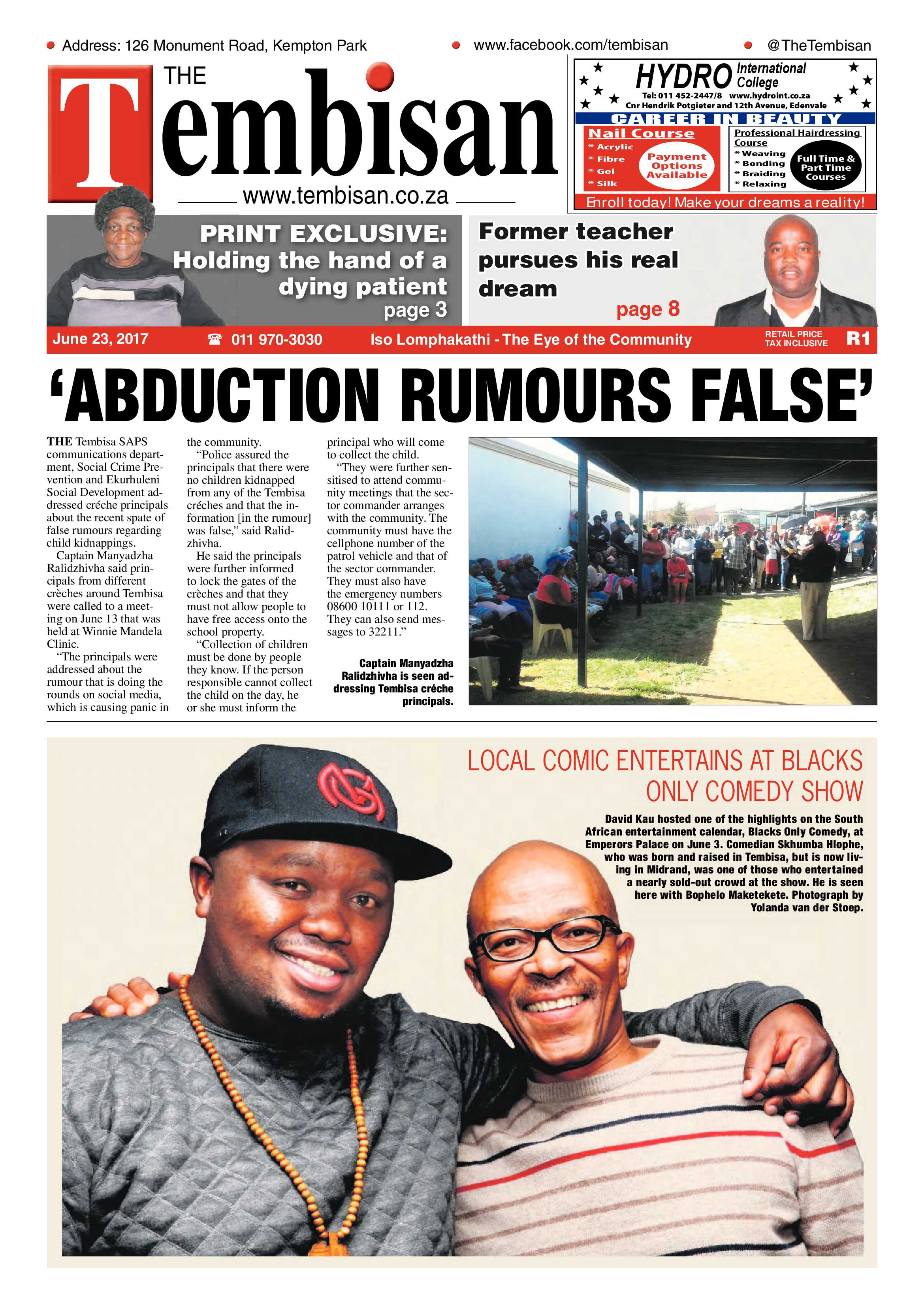 Tembisan 26 June 2017 page 1