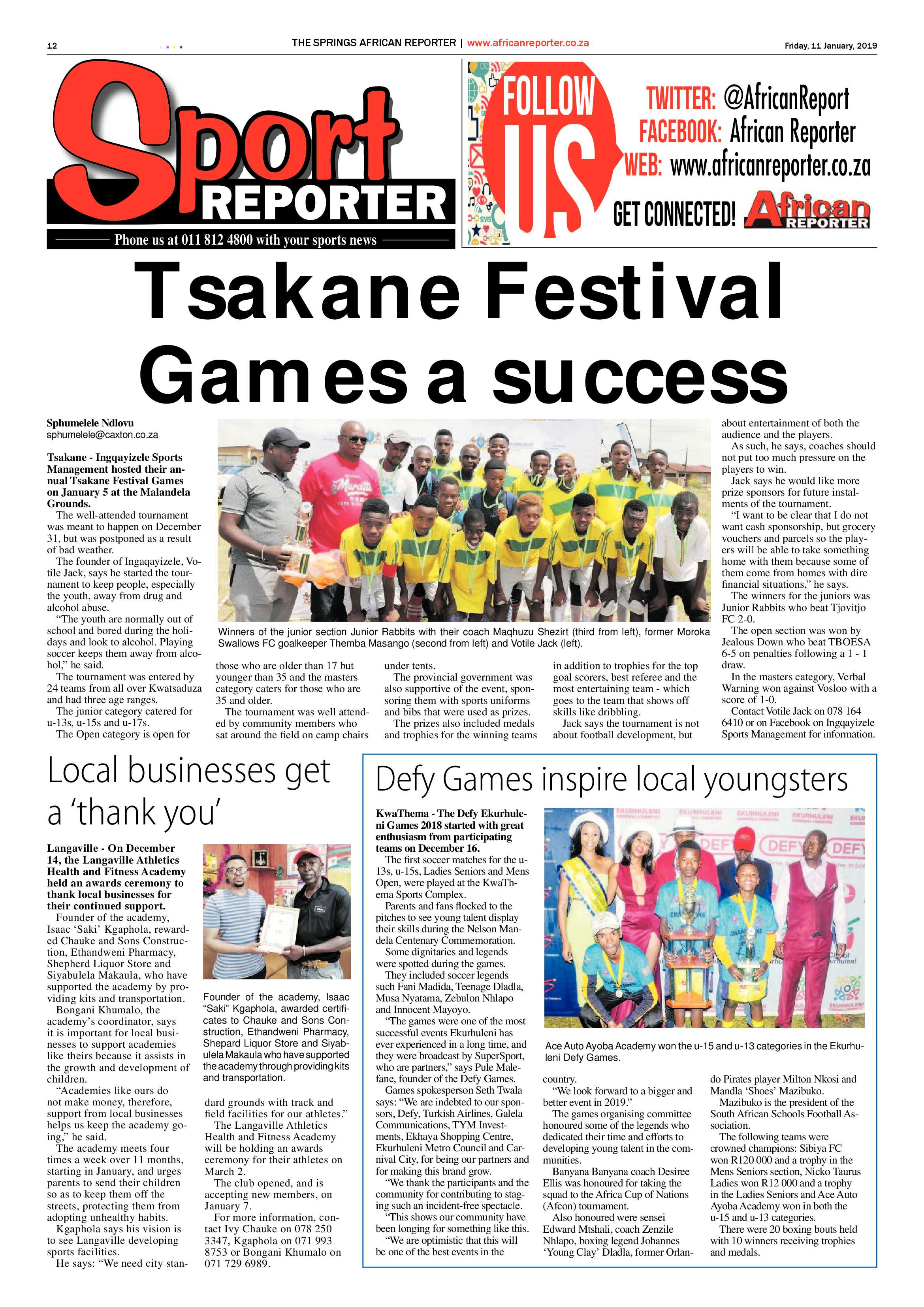 The African Reporter 11 January 2019 page 12