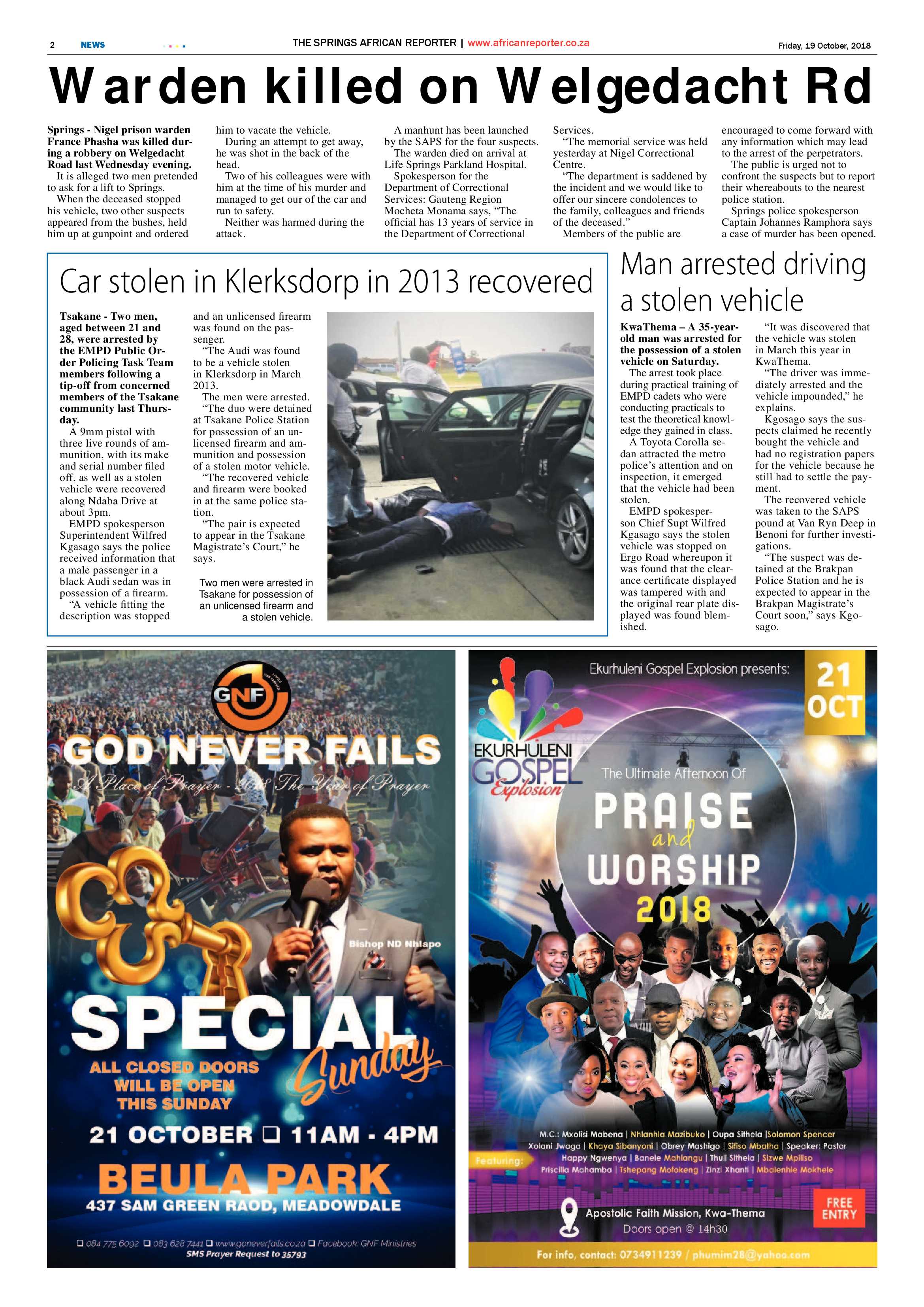 The African Reporter 19 October 2018 page 2
