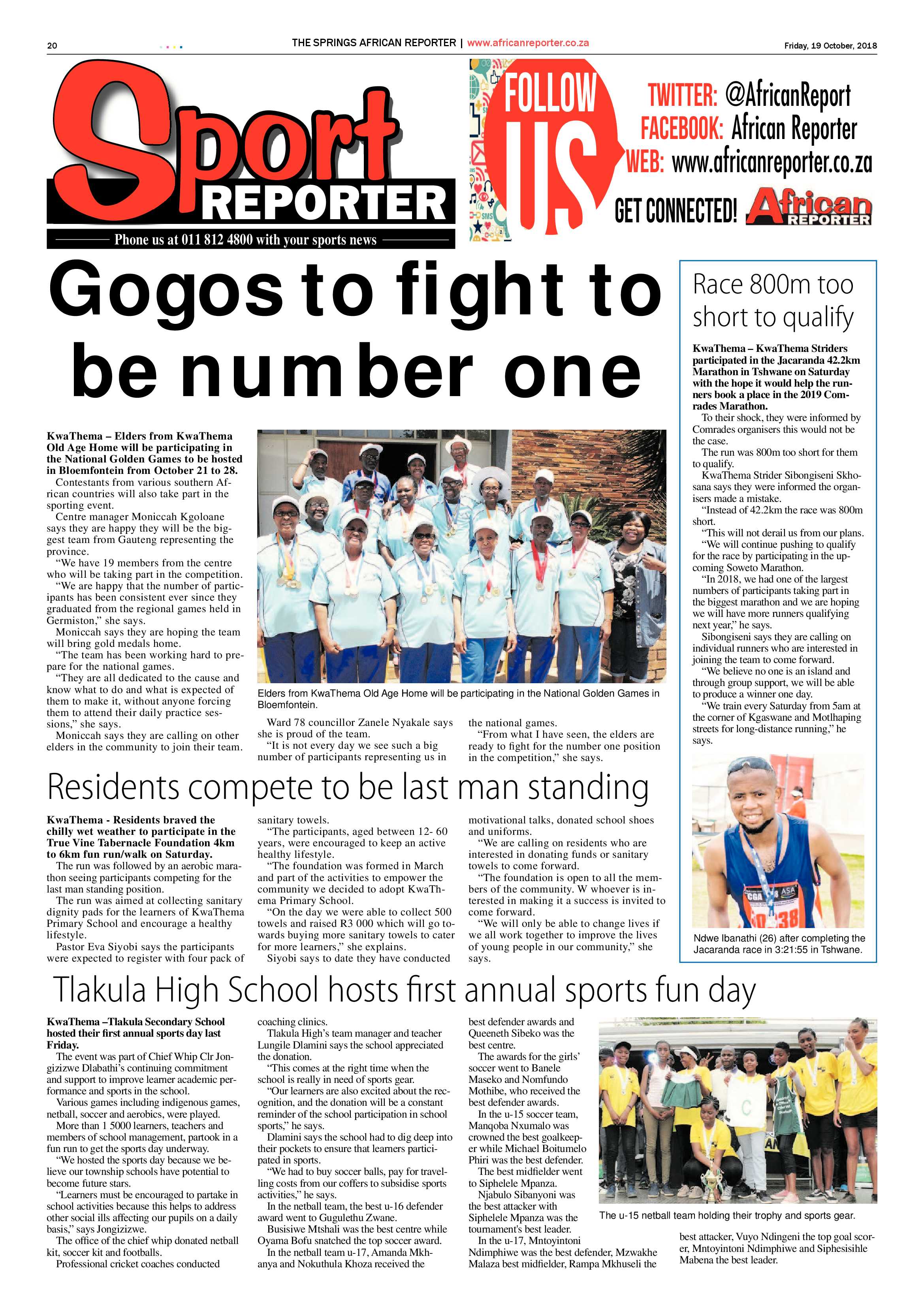 The African Reporter 19 October 2018 page 20