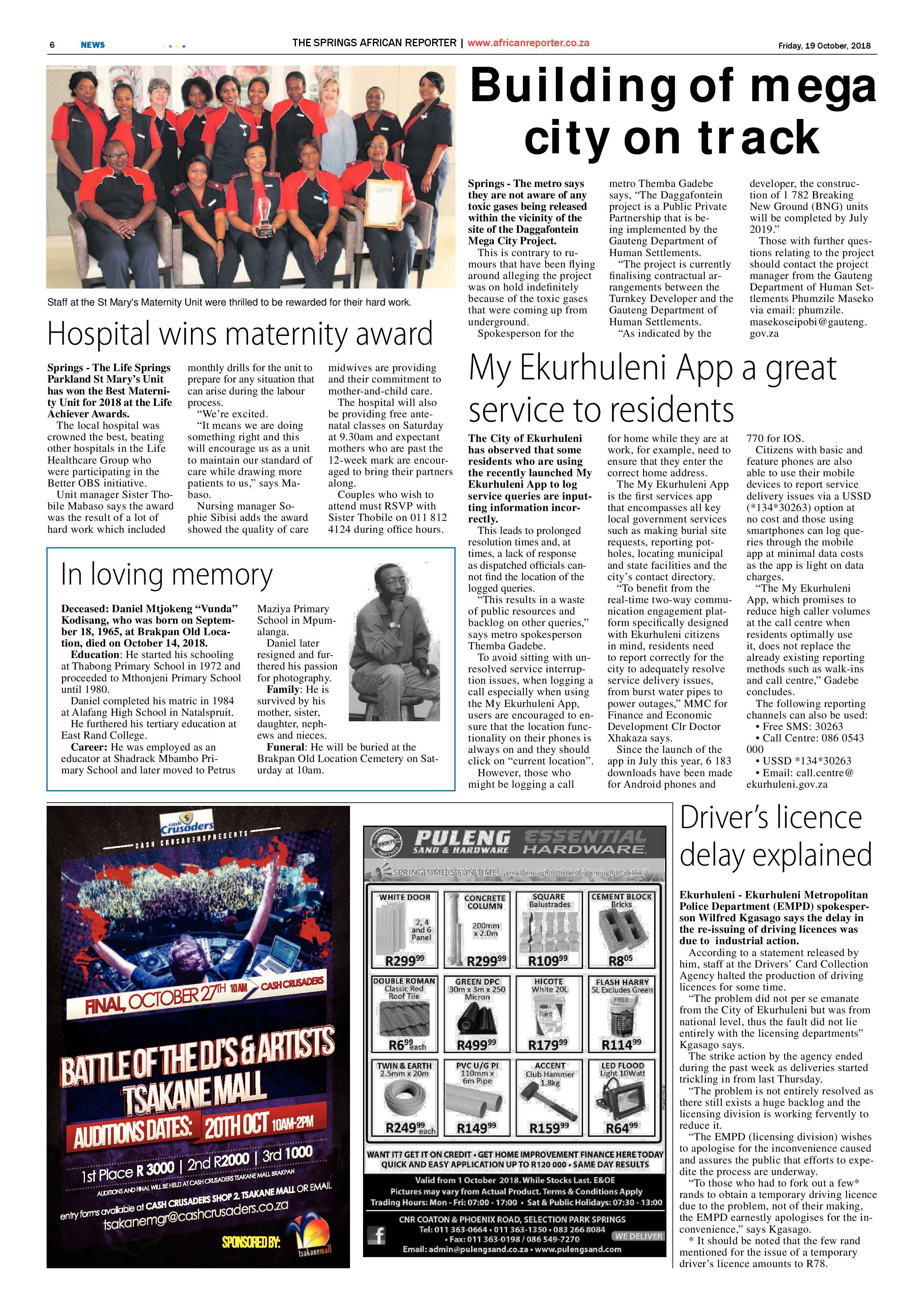 The African Reporter 19 October 2018 page 6