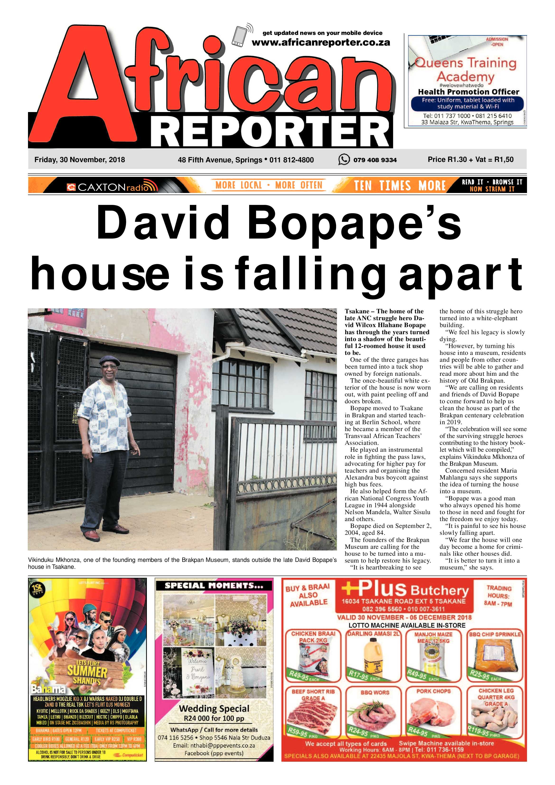 The African Reporter 30 November 2018 page 1