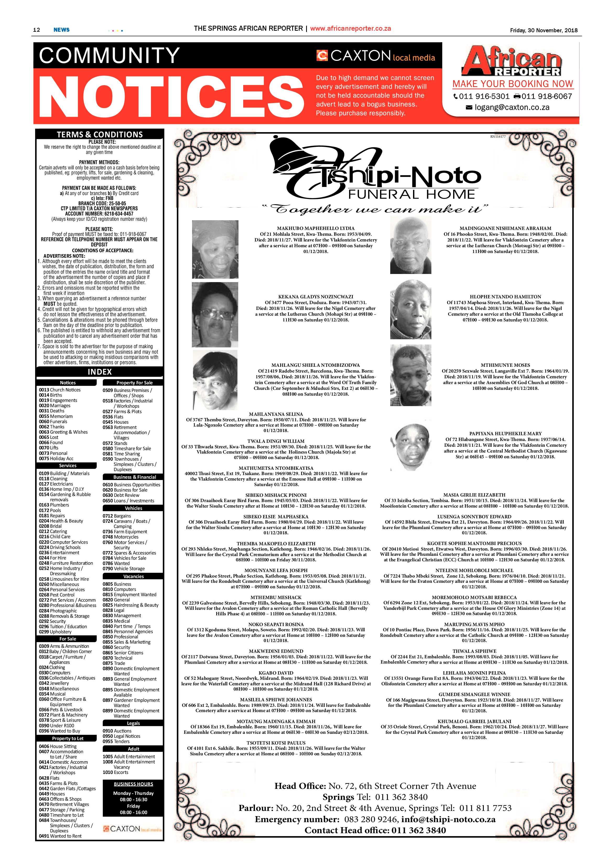 The African Reporter 30 November 2018 page 12