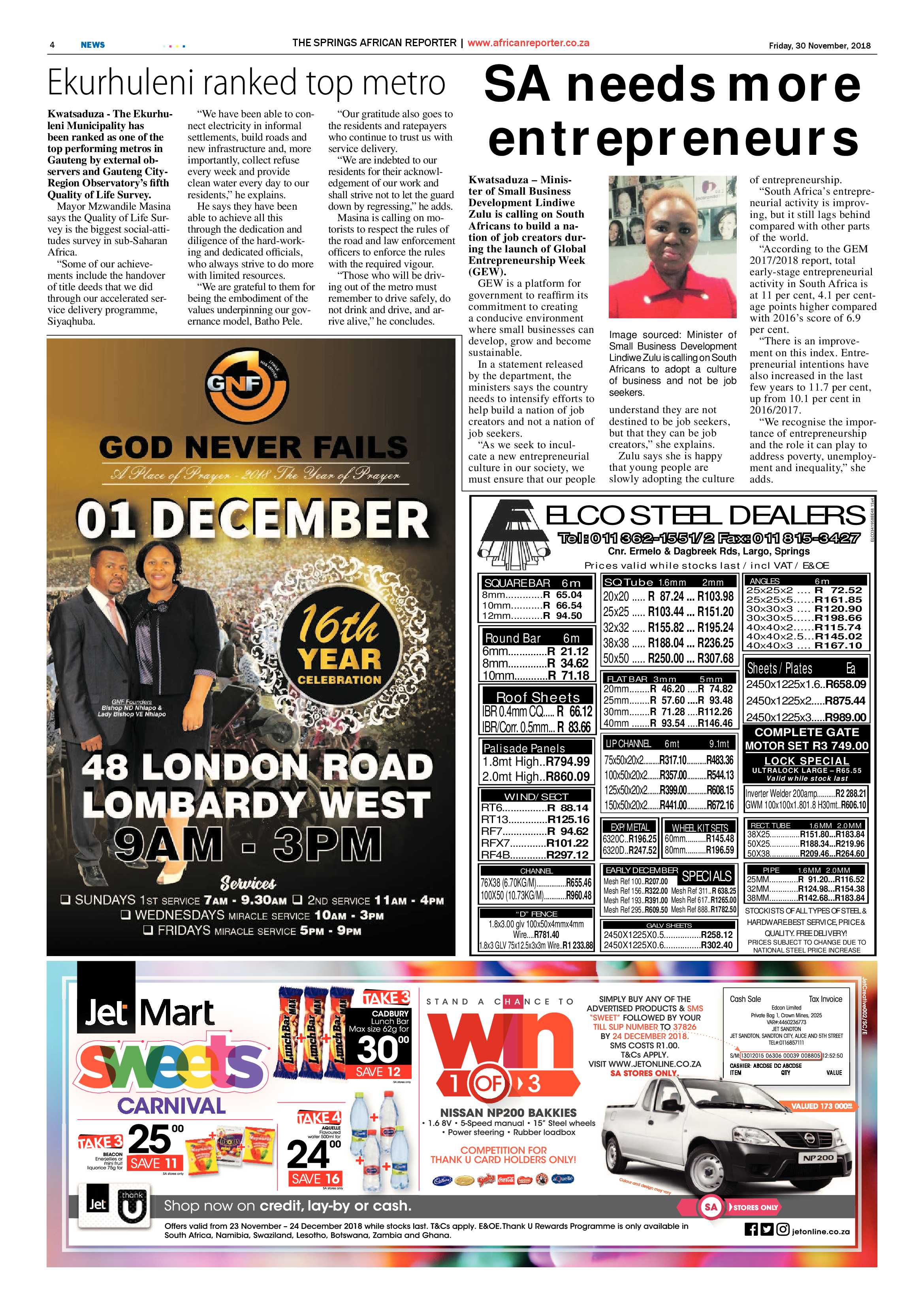 The African Reporter 30 November 2018 page 4